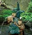 Aquascape Double Frog on Cattail Spitter w/ Pump
