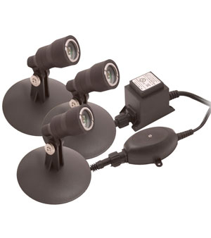 Aquascape Pond and Landscape Light Kit (3-Watt LED lights, trans, photocell)