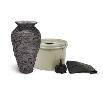 Aquascape Small Stacked Slate Urn Fountain Kit | Pond-Free