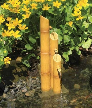 Aquascape Pouring Three-Tier Bamboo Fountain w/o pump | Fountains - Spitters