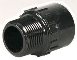 Black PVC Male Adapter 1 1/2