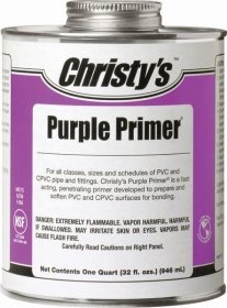 Purple PVC Primer 8 OZ. | Stainless Steel Hose Clamps, Teflon Tape, Purple Primer, & PVC Glue