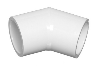 White PVC 45 degree elbow 2