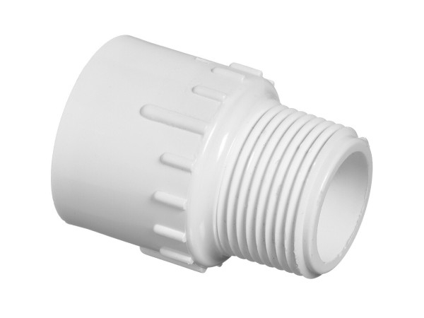 White PVC male adapter 1 1/4